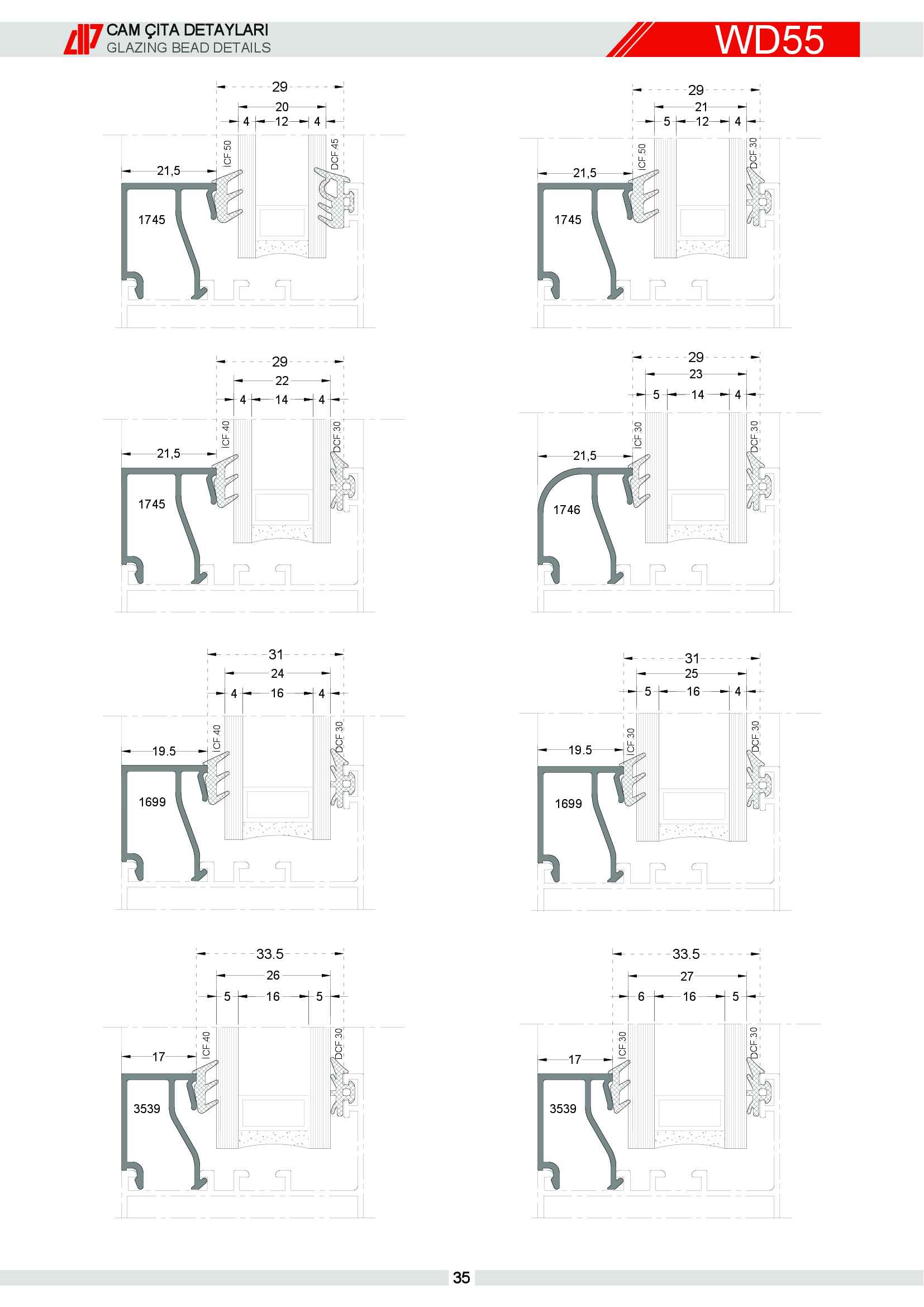 S 55 Yalıtımsız Alüminyum 32